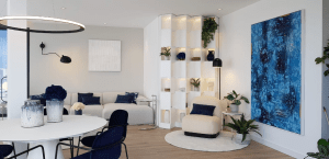 Plantas artificiales colgantes
